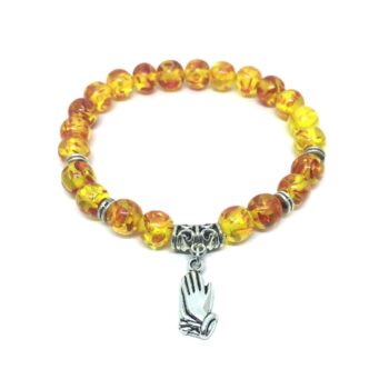 Amber Prayer Charm Bracelet