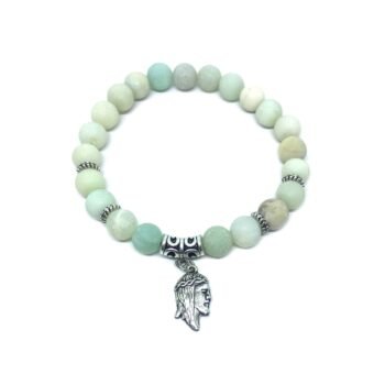 Amazonite Jesus Charm Bracelet