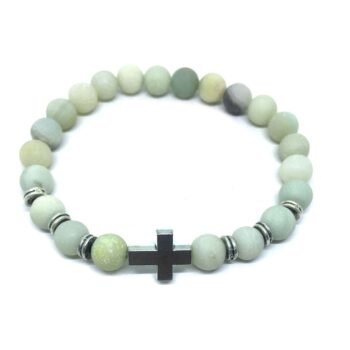 Amazonite Cross Bracelet