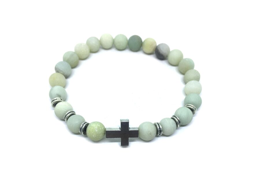 Amazonite Cross Bracelet