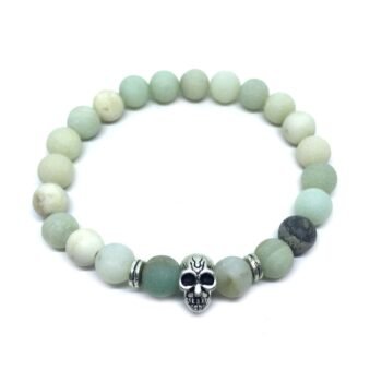 Amazonite Skull Bracelet