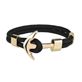 Black Nylon Rope Anchor Bracelet