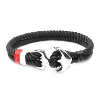 Black Rope Anchor Bracelet