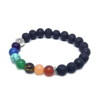 Lava Stone Chakra Bracelet