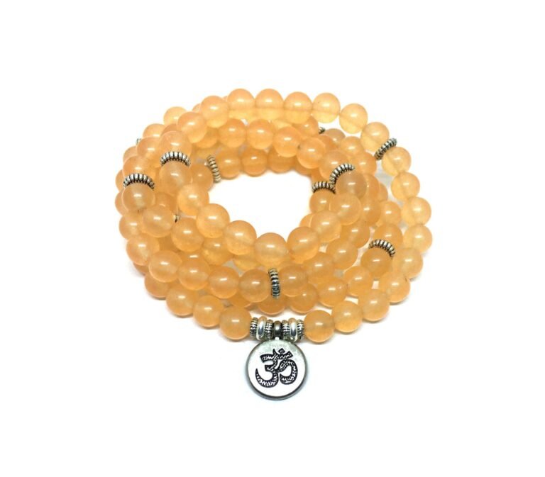 Natural Citrine Stone Om Buddha Bracelet