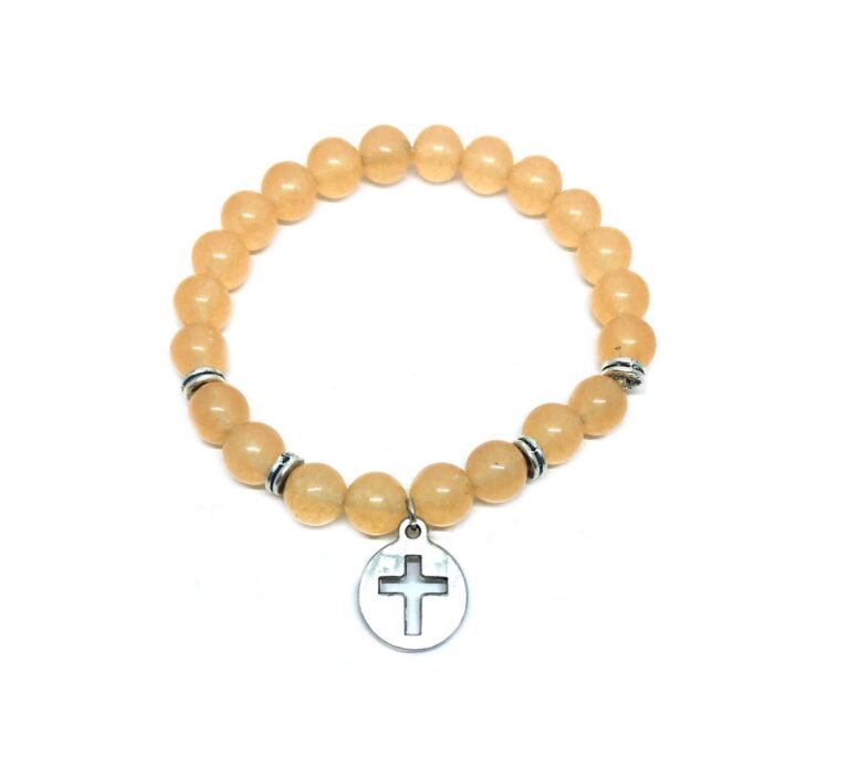 Citrine Cross Charm Bracelet