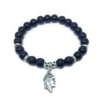 Black Tourmaline Jesus Charm Bracelet