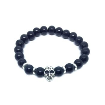 Black Tourmaline Skull Bracelet