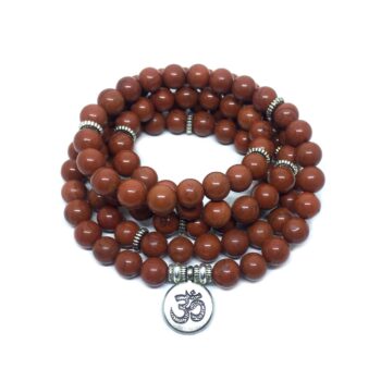 Natural Jasper Stone Om Buddha Bracelet