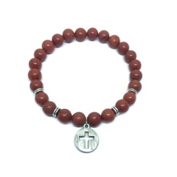 Jasper Cross Charm Bracelet