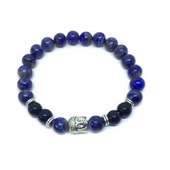 Buddha Natural Lapis Lazuli Bead Bracelet