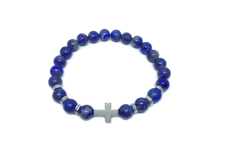 Lapis Lazuli Cross Bracelet