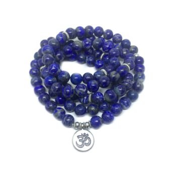 Natural Lapis Lazuli Stone Om Buddha Bracelet