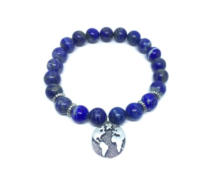 Lapis Lazuli Earth Charm Bracelet