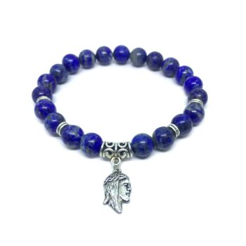 Lapis Lazuli Jesus Charm Bracelet