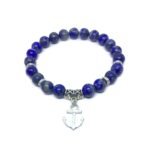 Lapis Lazuli Anchor Charm Bracelet