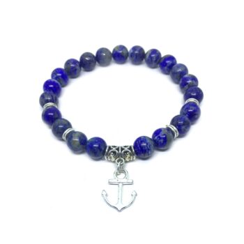 Lapis Lazuli Anchor Charm Bracelet