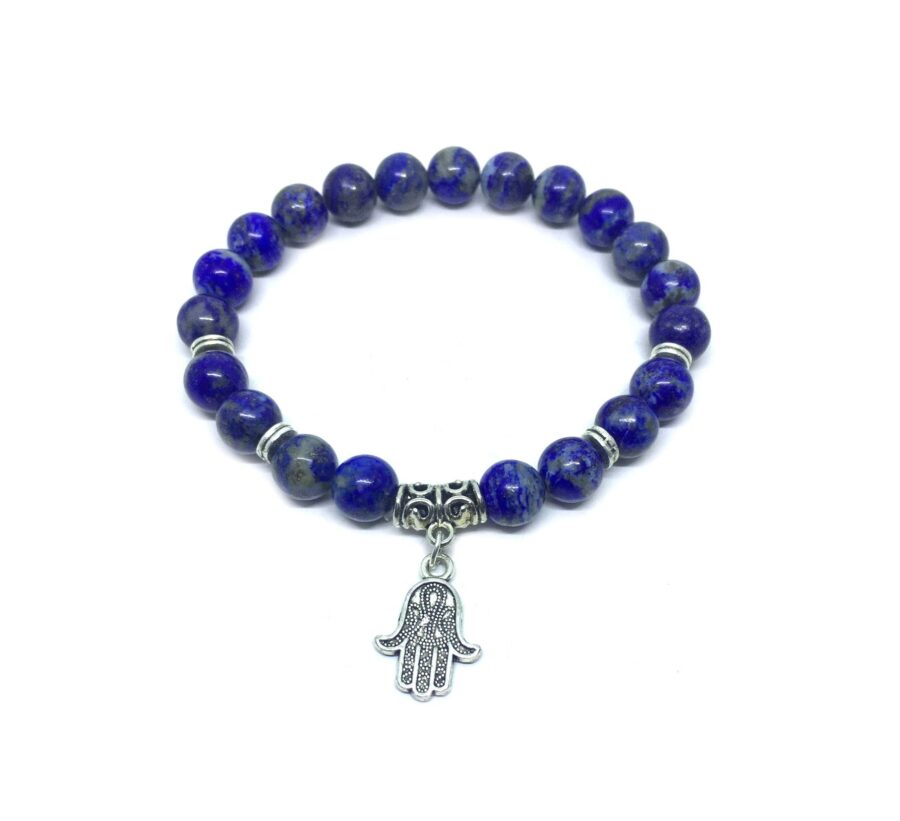 Lapis Lazuli Hamsa Charm Bracelet