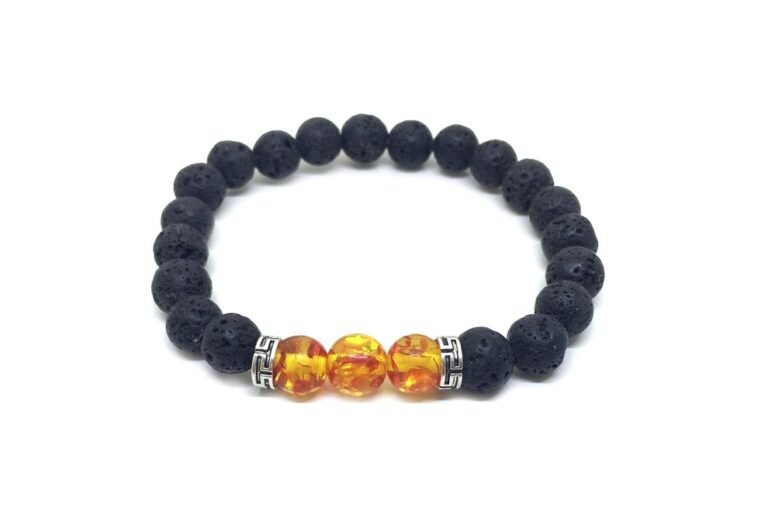 Amber Lava Stone Healing Bracelet