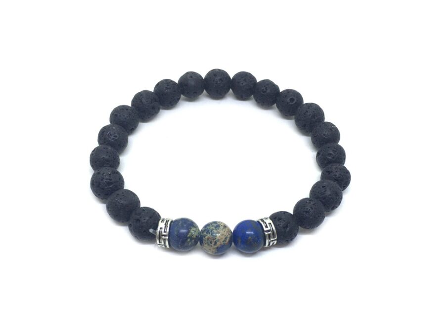 Lapis Lazuli Lava Stone Healing Bracelet