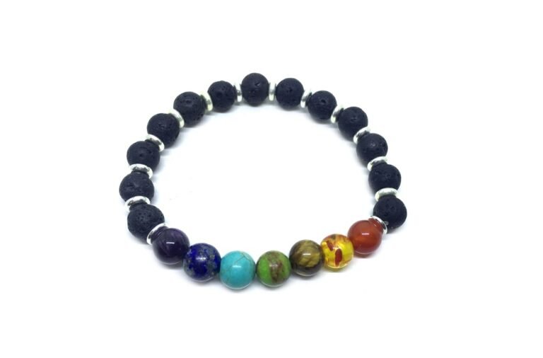 Natural Lava Stone Chakra Bracelet