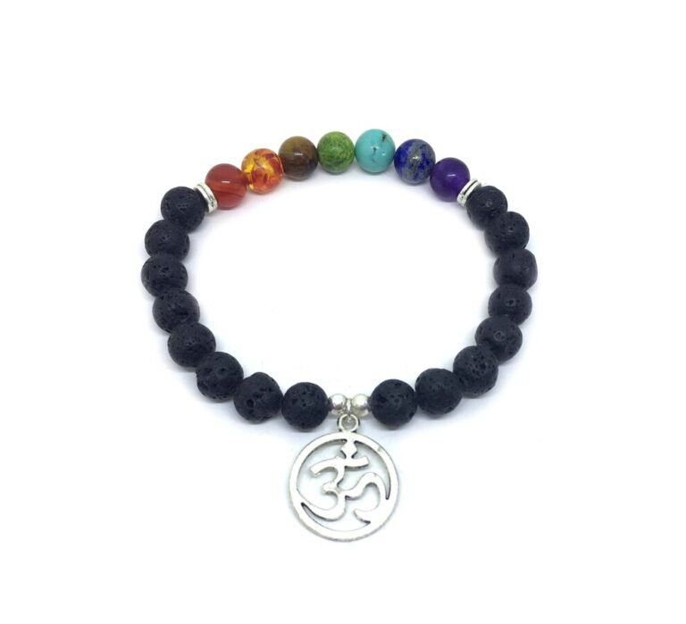 Chakra And Lava Stone Bracelet