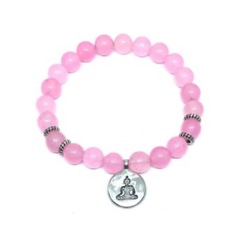 Real Rose Quartz Bead Bracelet