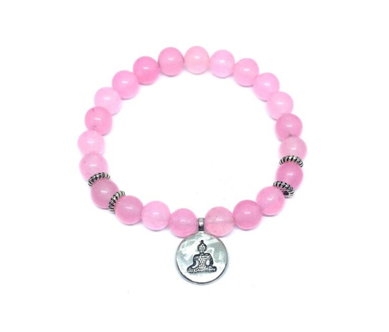 Real Rose Quartz Bead Bracelet