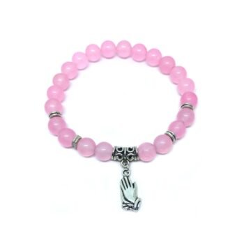 Rose Quartz Prayer Charm Bracelet