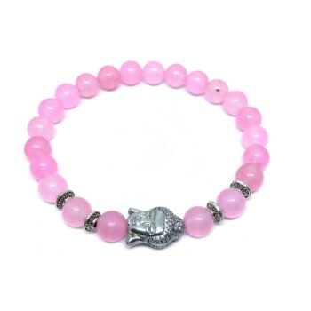 Rose Quartz Stone Buddha Bracelet