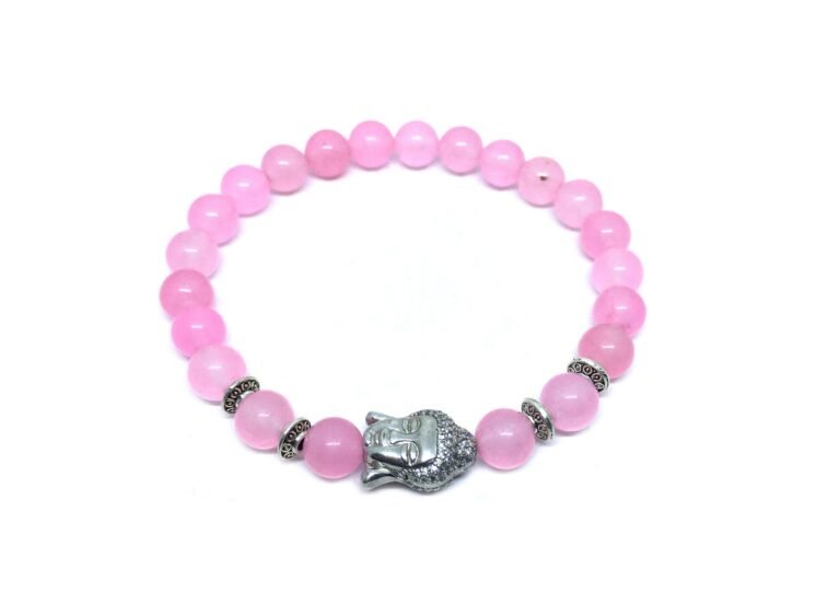 Rose Quartz Stone Buddha Bracelet