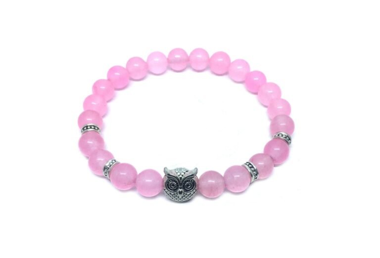 Rose Quartz Owl Bracelet