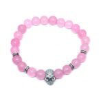 Rose Quartz Skull Bead Bracelet