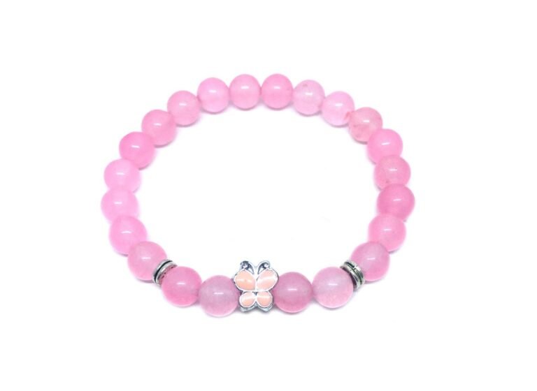 Rose Quartz Butterfly Bracelet