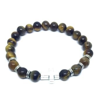 Tiger Eye Cross Bracelet