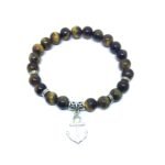 Tiger Eye Anchor Charm Bracelet