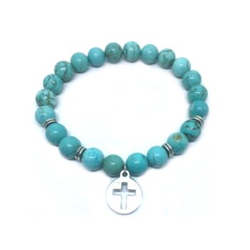 Turquoise Cross Charm Bracelet