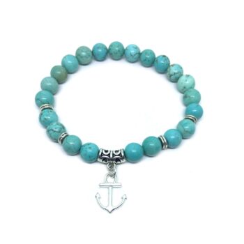 Turquoise Anchor Charm Bracelet