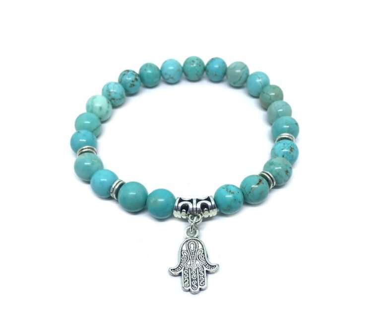 Turquoise Hamsa Charm Bracelet