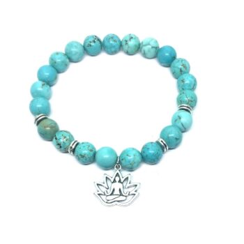 Turquoise Yoga Charm Bracelet