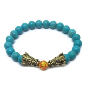 Turquoise Bead Dragon Bracelet