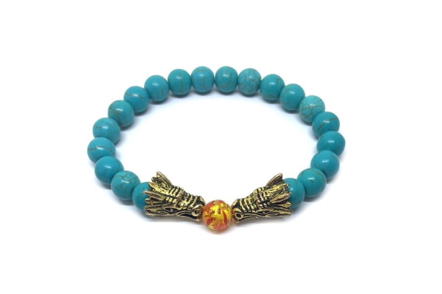 Turquoise Bead Dragon Bracelet