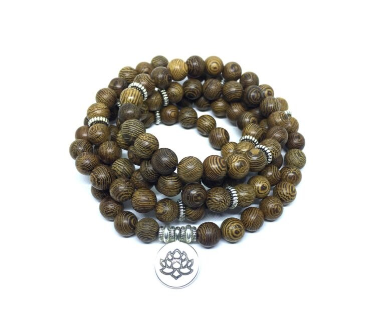 Lotus Wooden Mala Bracelet