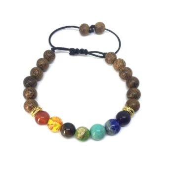 Braided Chakra Wooden Bracelet