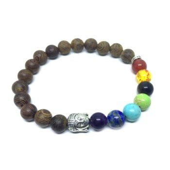 7 Chakra Wooden Bracelet