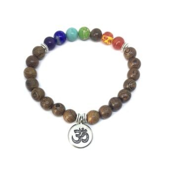 OM Chakra Wooden Bracelet