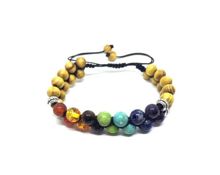 Chakra Wooden Wrap Bracelet