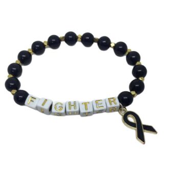 Black Bead FIGHTER Awareness Bracelet