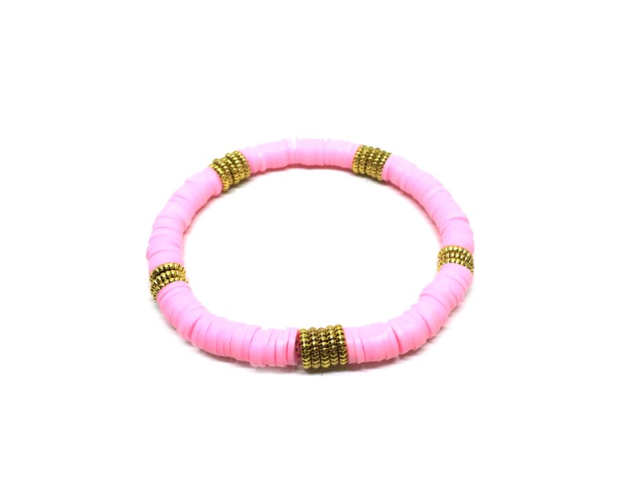 pink Clay Beads Bracelet