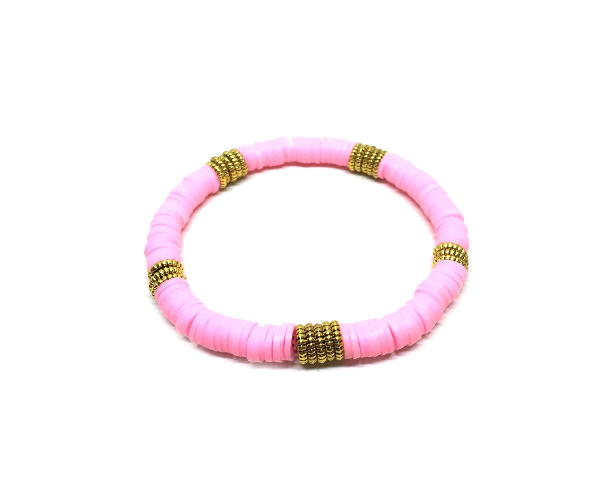 pink Clay Beads Bracelet